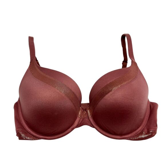 Victoria's Secret Other - Victoria's Secret 34D Perfect Shape Underwire Bra Dark Pink Tee Shirt Bra